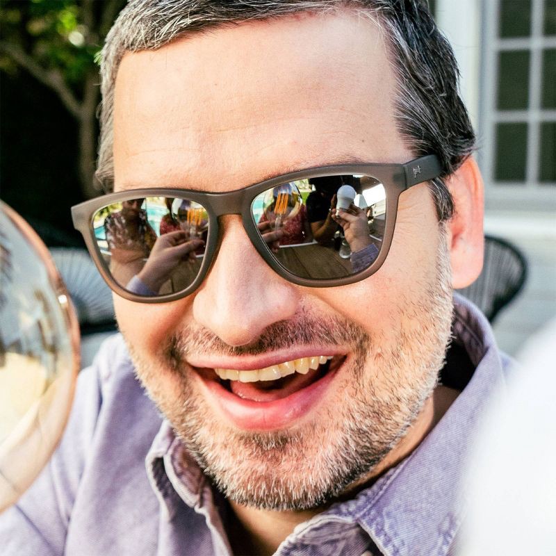 slide 3 of 4, goodr Going to Valhalla...Witness! OG Rectangle Sunglasses: Polarized Silver Lenses, Gray Plastic Frame, One Size Fits Most, 1 ct