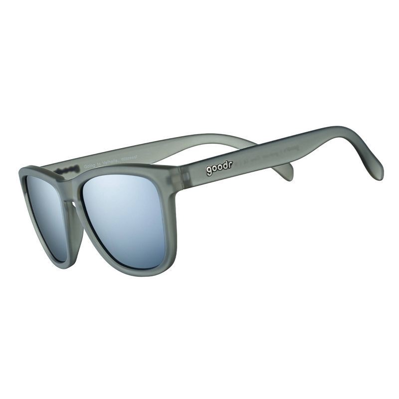 slide 1 of 4, goodr Going to Valhalla...Witness! OG Rectangle Sunglasses: Polarized Silver Lenses, Gray Plastic Frame, One Size Fits Most, 1 ct