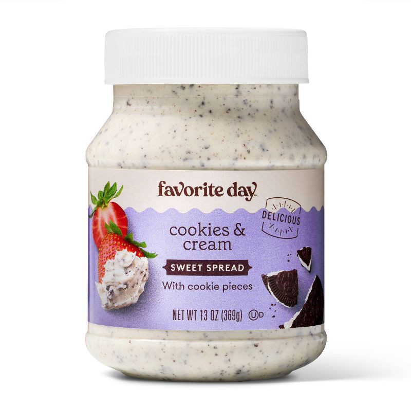 slide 1 of 4, Cookies and Cream Sweet Spread with Cookie Pieces - 13oz - Favorite Day™, 13 oz