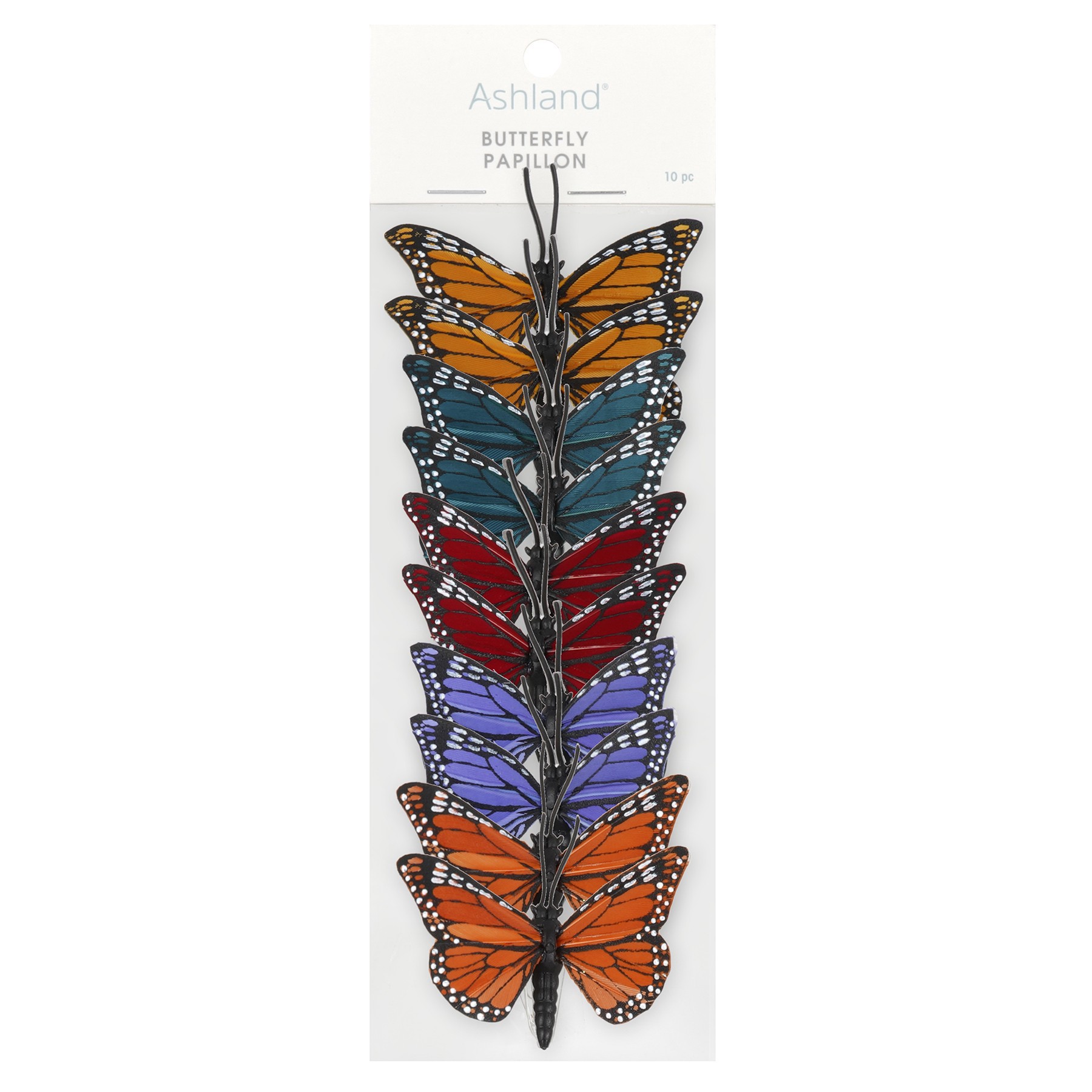 slide 2 of 4, 2.5" Multicolor Feather Butterflies, 10ct. By Ashland, 10 ct
