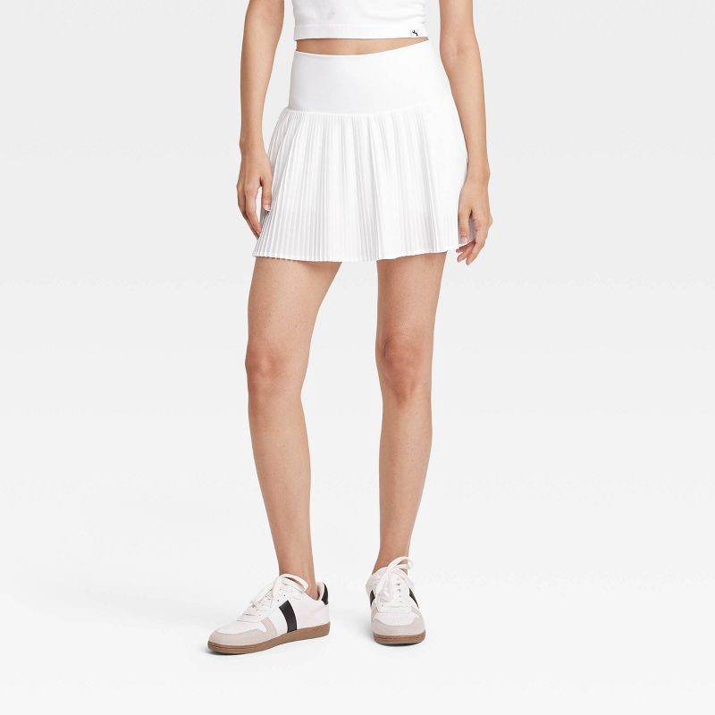 Women's Mini Pleated High-Rise Skort - JoyLab™ White M: Fit, Built