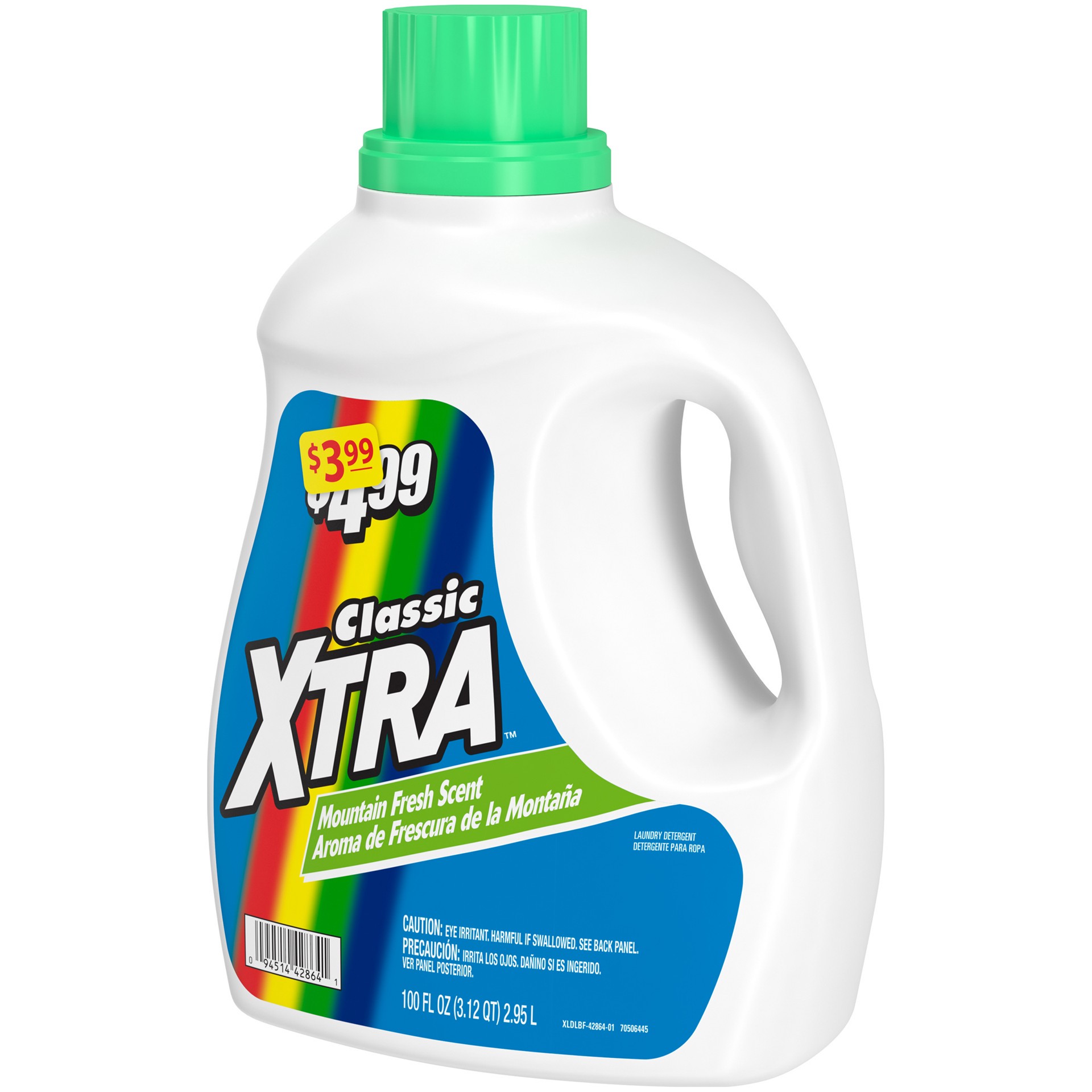 slide 2 of 3, Xtra Classic Liquid Laundry Detergent, Mountain Rain, 100oz, 100 fl oz