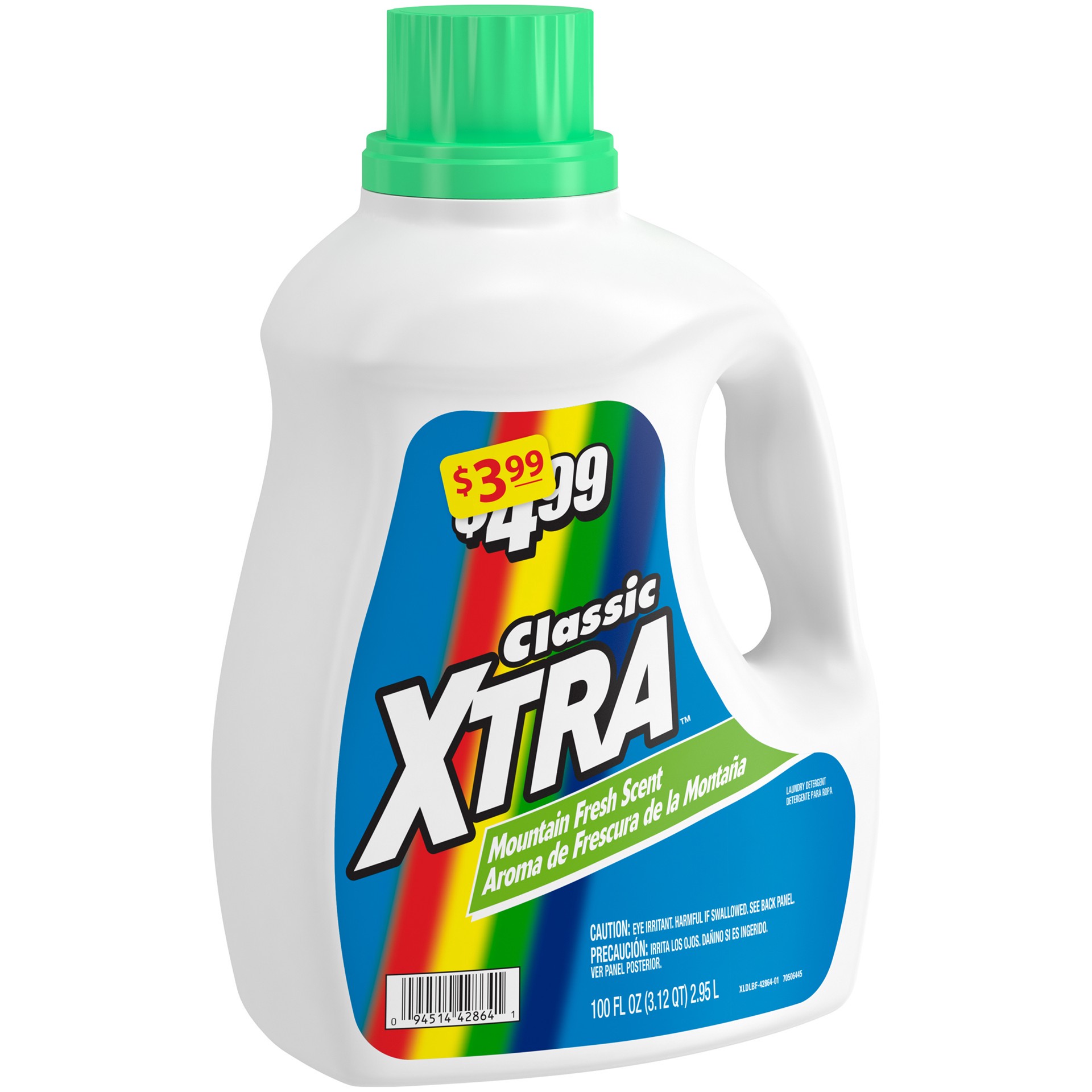 slide 3 of 3, Xtra Classic Liquid Laundry Detergent, Mountain Rain, 100oz, 100 fl oz