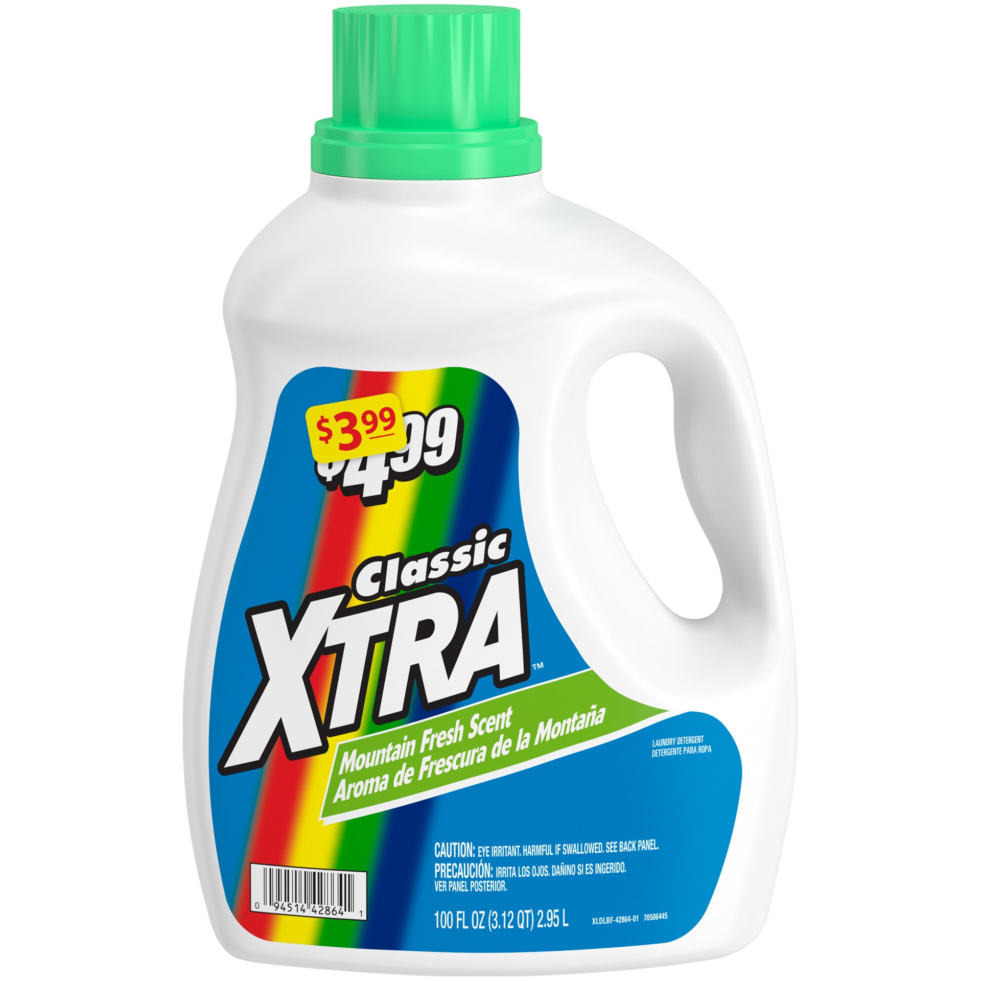 slide 1 of 3, Xtra Classic Liquid Laundry Detergent, Mountain Rain, 100oz, 100 fl oz