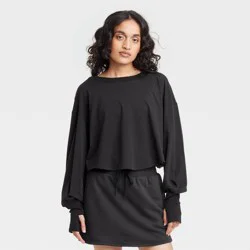 Women's Cross Back Long Sleeve Top - JoyLab™ Black S