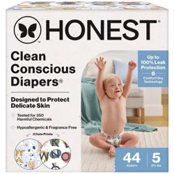 The Honest Company Clean Conscious Diapers - It's a Pawty + All the Letters - Size 5 - 44ct