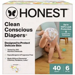 The Honest Company Clean Conscious Diapers - So Delish + It's a Pawty - Size 6 - 40ct