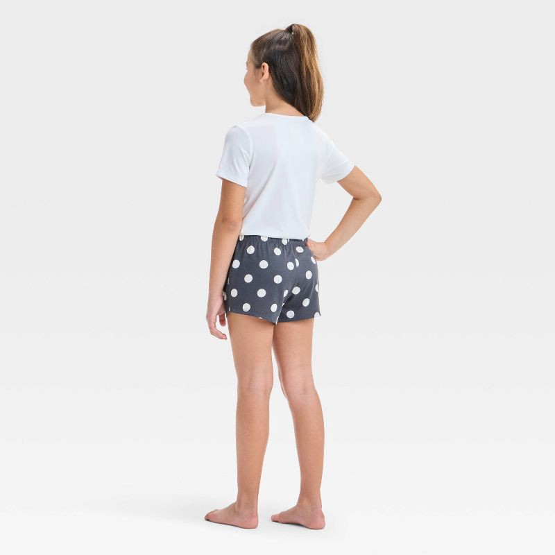 slide 4 of 4, Girls' 3pc 'Friendship Bracelet Heart' Printed Short Sleeve Pajama Set - Cat & Jack™ Black/White S: Recycled Polyester, 3 ct