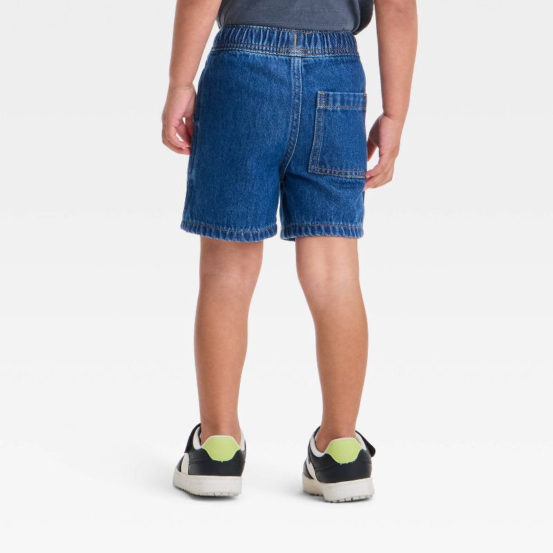 slide 2 of 3, Toddler Boys' Pull-On Denim Shorts - Cat & Jack™ Medium Wash 12M: Relaxed Fit, Elastic Waist, Above Knee, 1 ct