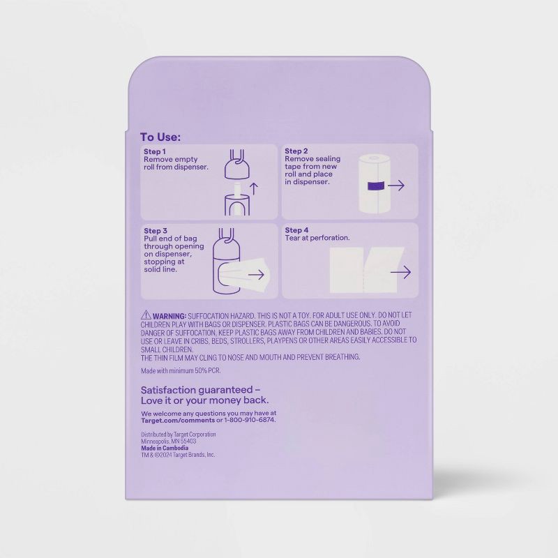 slide 3 of 3, Disposable Diaper Bag Roll 72ct - up&up™, 72 ct