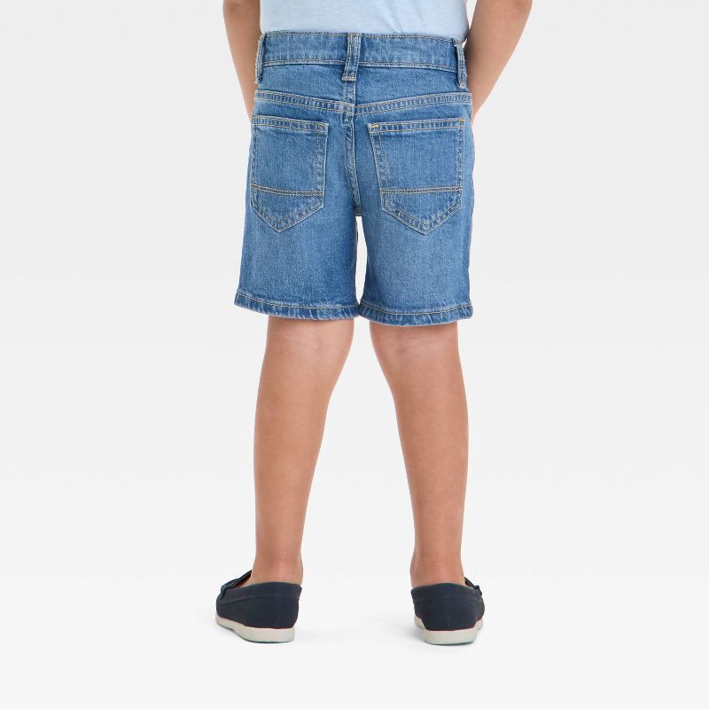 slide 2 of 3, Toddler Boys' Button Front Denim Shorts - Cat & Jack™ Medium Wash 12M, 1 ct