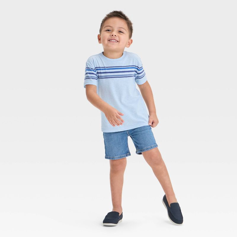 slide 3 of 3, Toddler Boys' Button Front Denim Shorts - Cat & Jack™ Medium Wash 4T, 1 ct