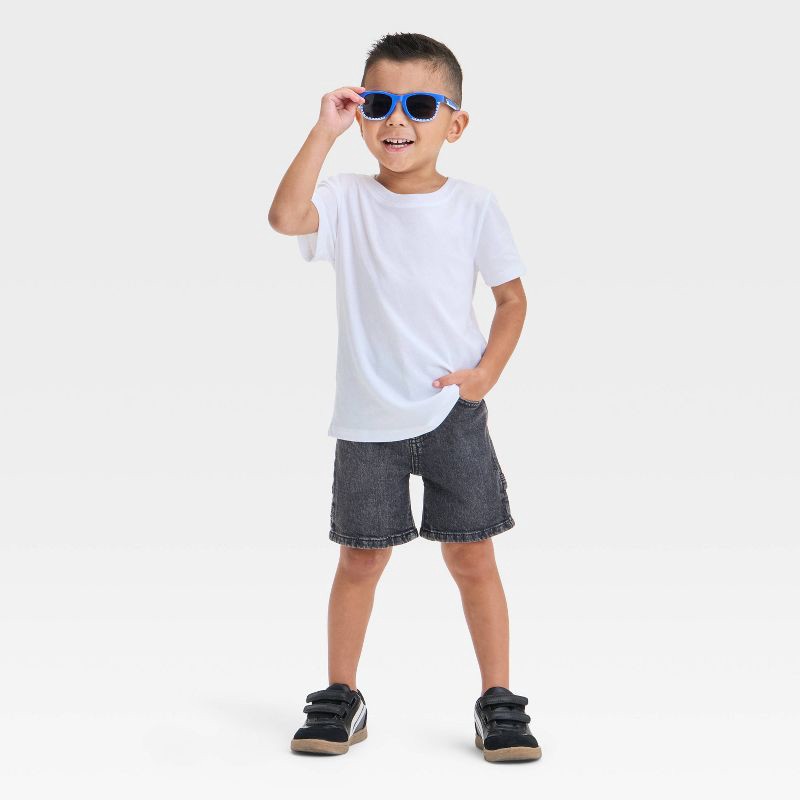 slide 3 of 3, Toddler Boys' Button Front Carpenter Denim Shorts - Cat & Jack™ Black Wash 2T: Adjustable Waist, Stretch Fabric, 1 ct