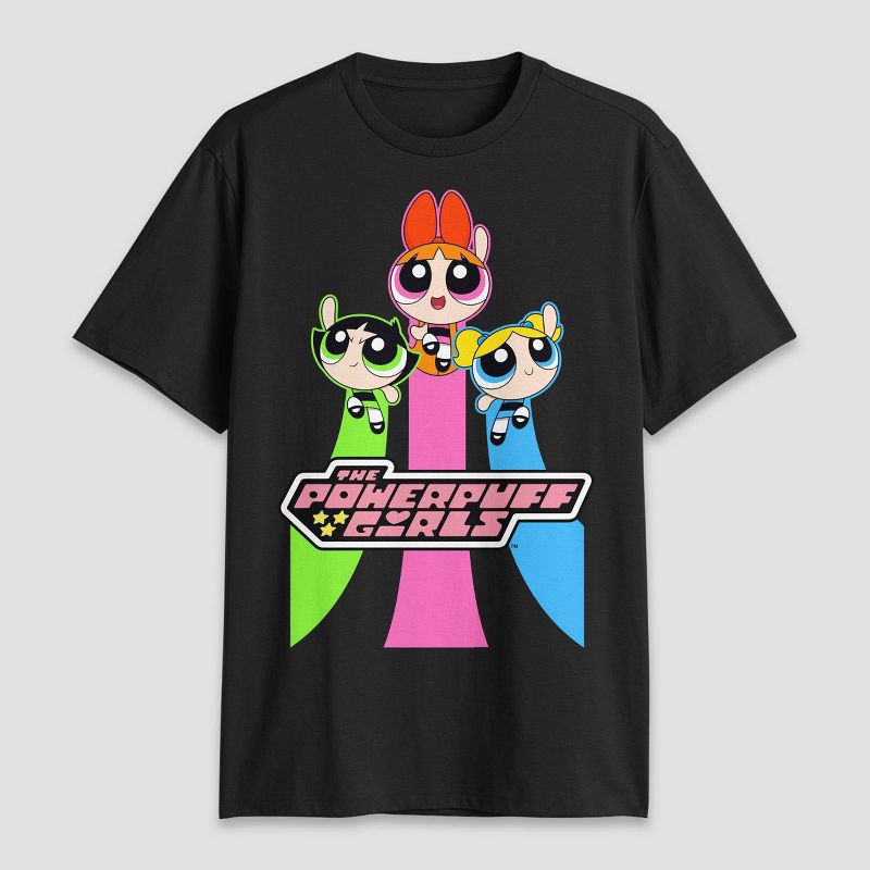slide 1 of 3, Men's The Powerpuff Girls Short Sleeve Graphic Jersey - Black XXL, 1 ct