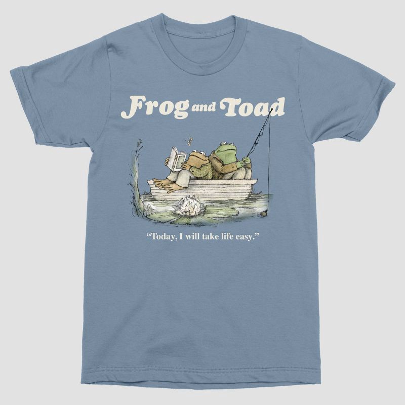 slide 1 of 3, Frog and Toad Men's Frog & Toad Fishing Short Sleeve Crewneck T-Shirt - Light Blue M, 1 ct