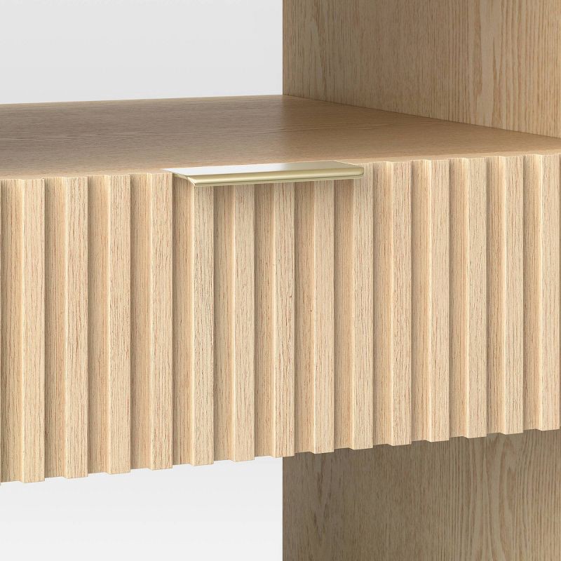 slide 5 of 7, Groove Dowel Accent Table with Shelf Natural Wood - Threshold™ Fully Assembled, 1 ct