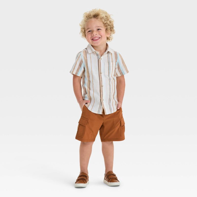 slide 3 of 3, Toddler Boys' Quick Dry Pull-On Shorts - Cat & Jack™ Deep Clay Orange 18M, 1 ct