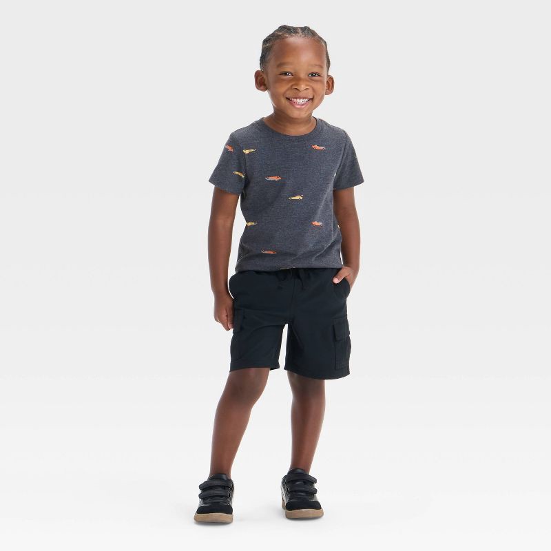 slide 3 of 3, Toddler Boys' Quick Dry Pull-On Shorts - Cat & Jack™ Black 18M, 1 ct