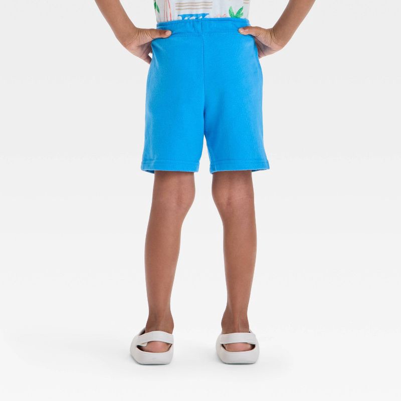 slide 2 of 3, Toddler Boys' Pull-On Knit Shorts - Cat & Jack™ Blue 4T: Cotton Blend, Recycled Polyester, Midweight, Inside Pocket, Drawstring, 1 ct