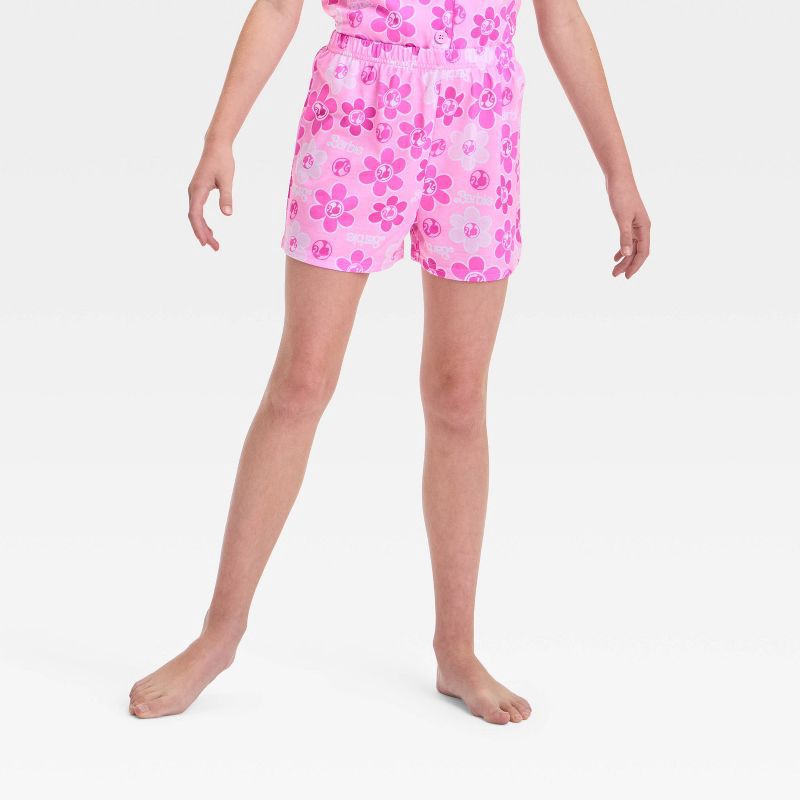 slide 4 of 4, Girls' Barbie Coat Pajama Set - Pink S, 1 ct