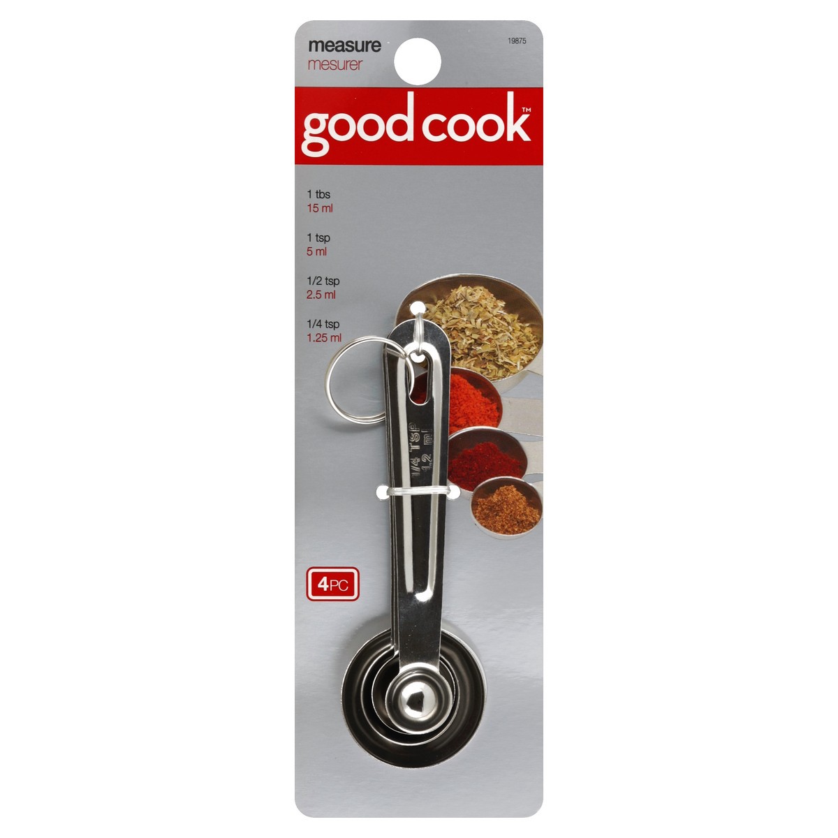 slide 4 of 4, Good Cook Measuring Spoon, 4 ct