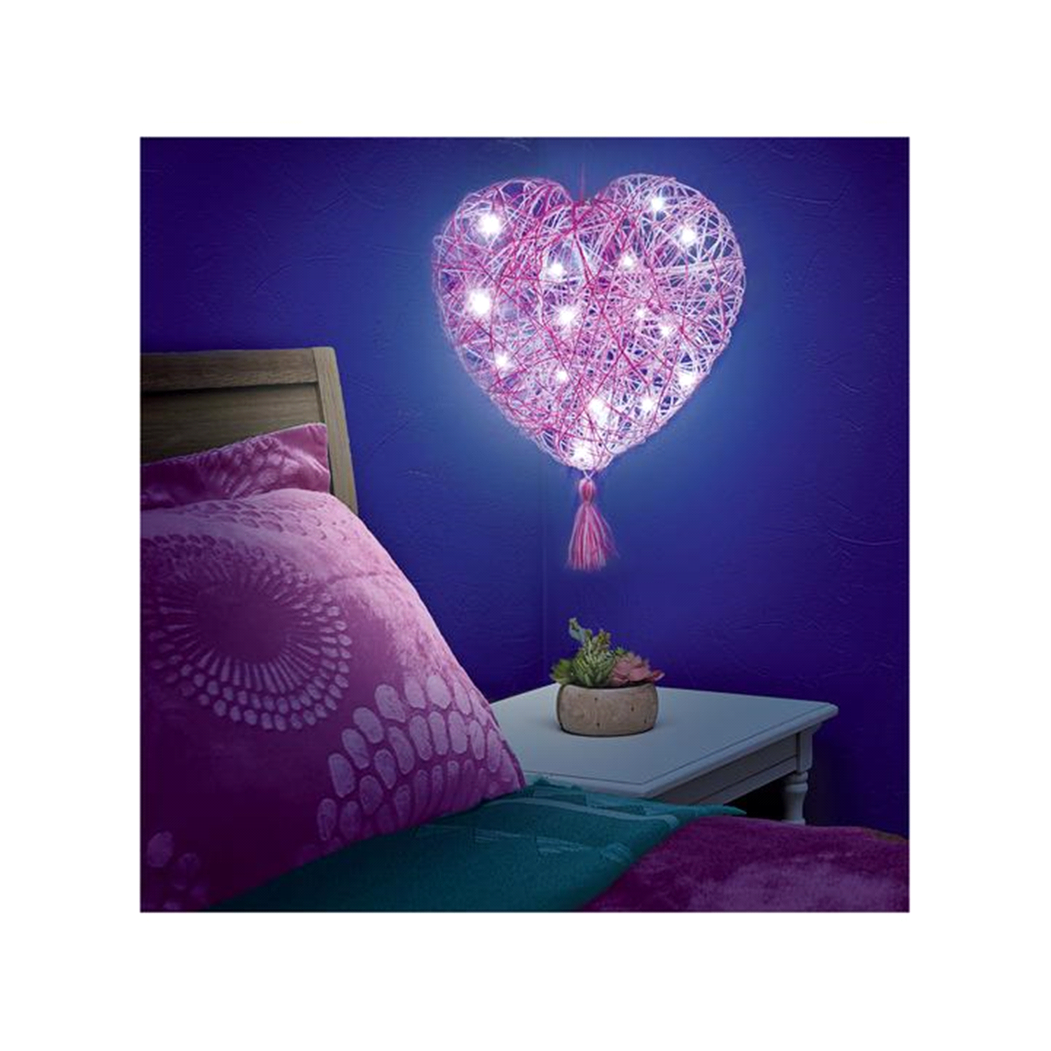 slide 3 of 4, String Art Heart Light, 1 ct