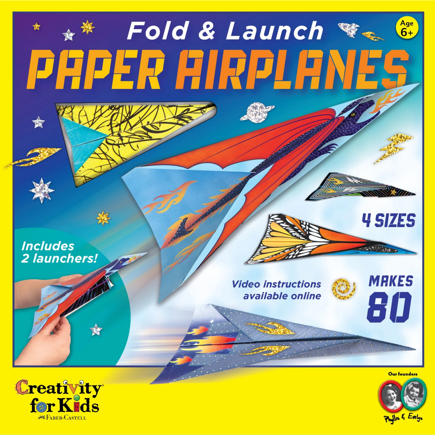 slide 1 of 2, FABER CASTELL Fold & Launch Airplanes, 1 ct