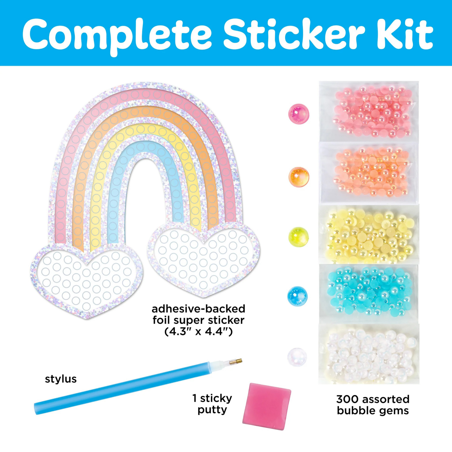 slide 2 of 8, CREATIVITY FOR KIDS Bubble Gem Super Sticker Rainbow, 1 ct