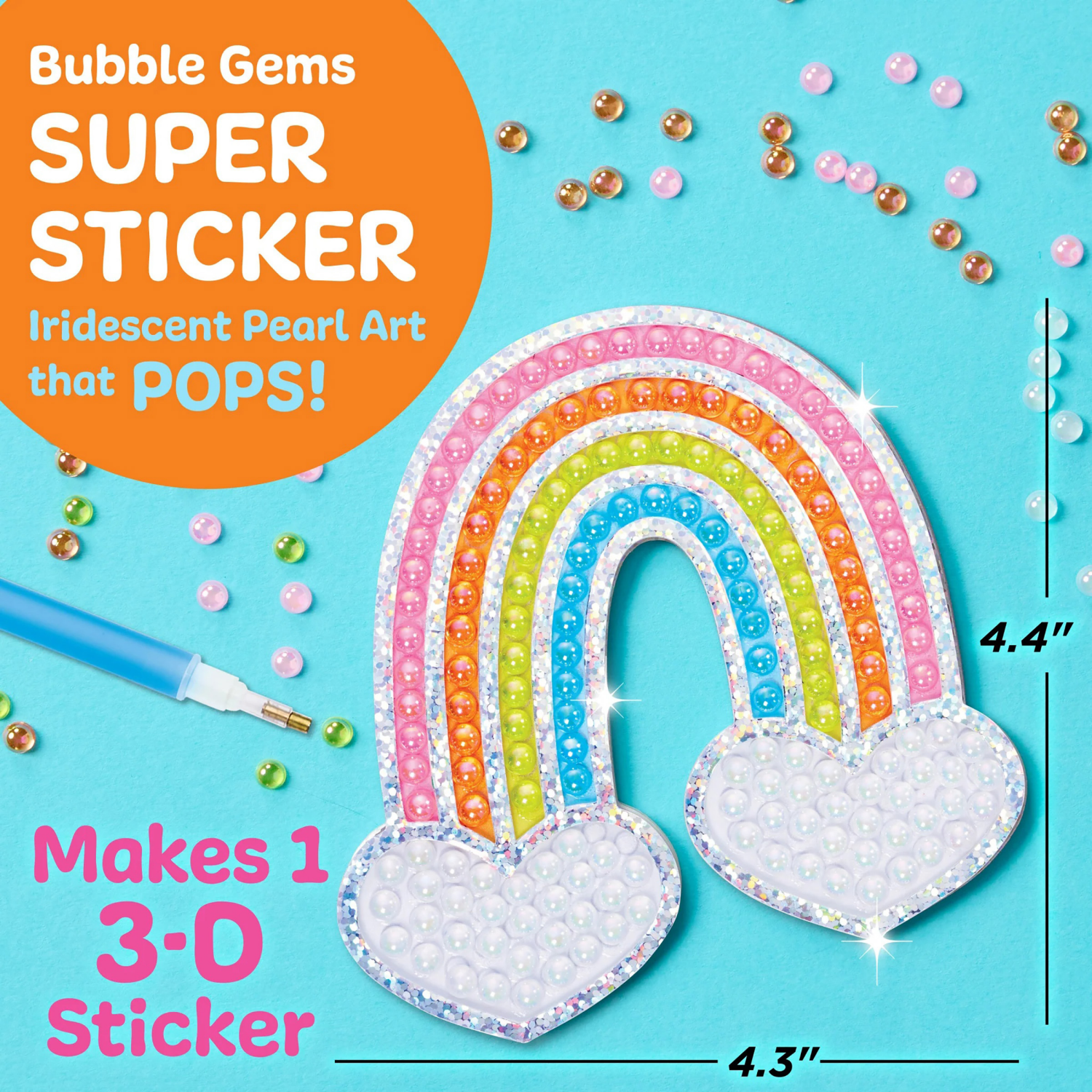 slide 5 of 8, CREATIVITY FOR KIDS Bubble Gem Super Sticker Rainbow, 1 ct