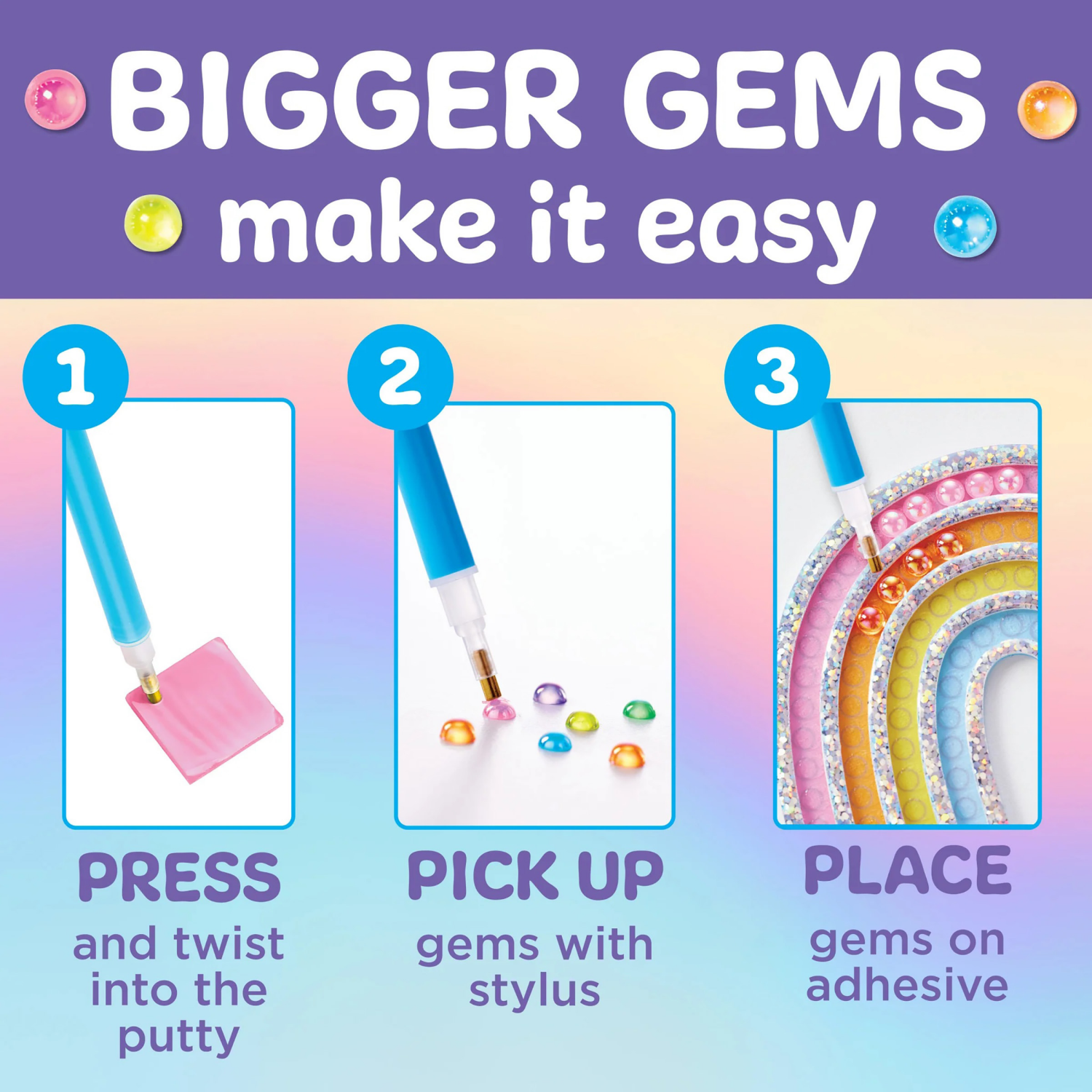 slide 3 of 8, CREATIVITY FOR KIDS Bubble Gem Super Sticker Rainbow, 1 ct