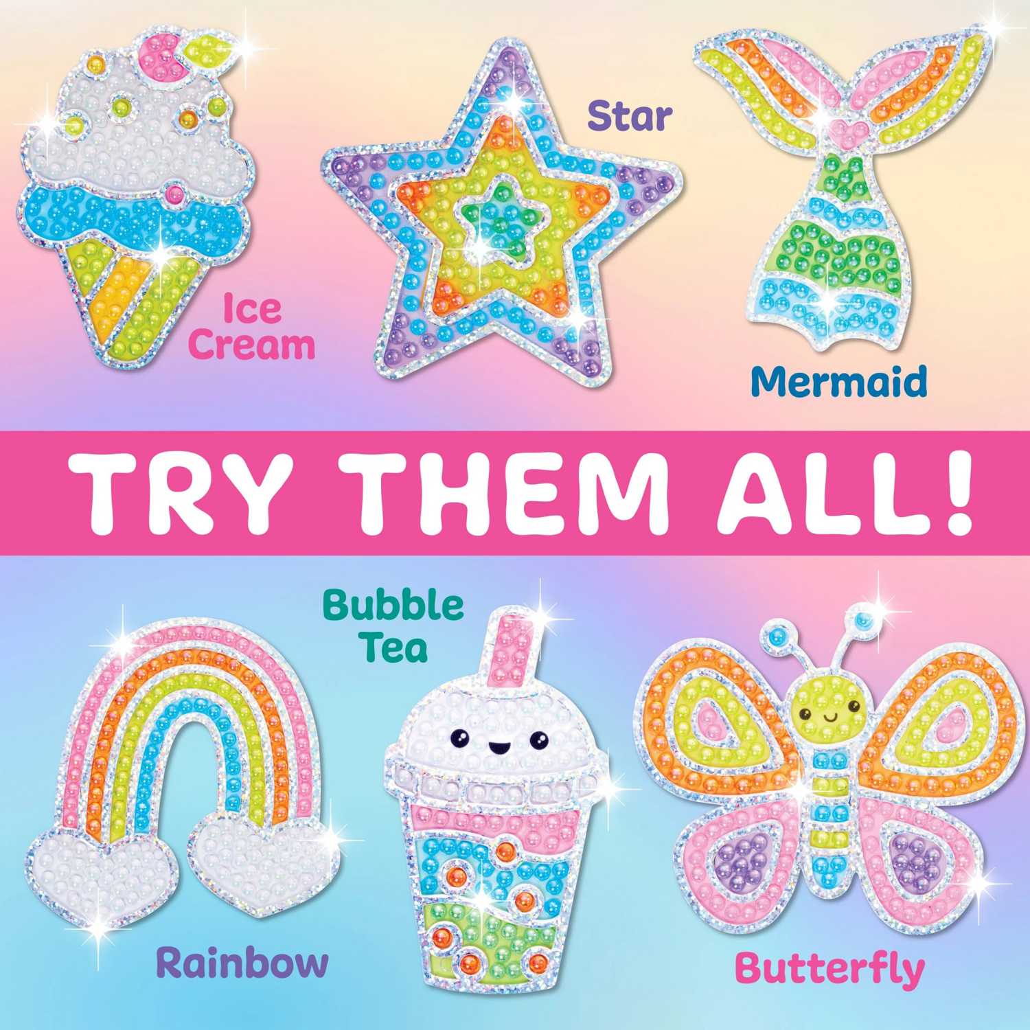 slide 7 of 8, CREATIVITY FOR KIDS Bubble Gem Super Sticker Rainbow, 1 ct