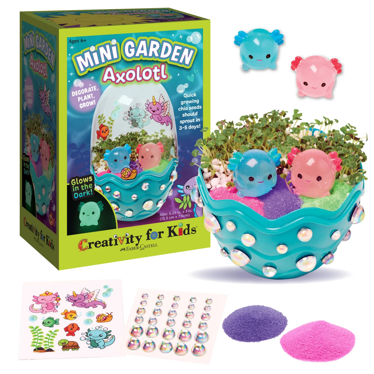slide 2 of 8, CREATIVITY FOR KIDS Mini Garden Axolotl, 1 ct