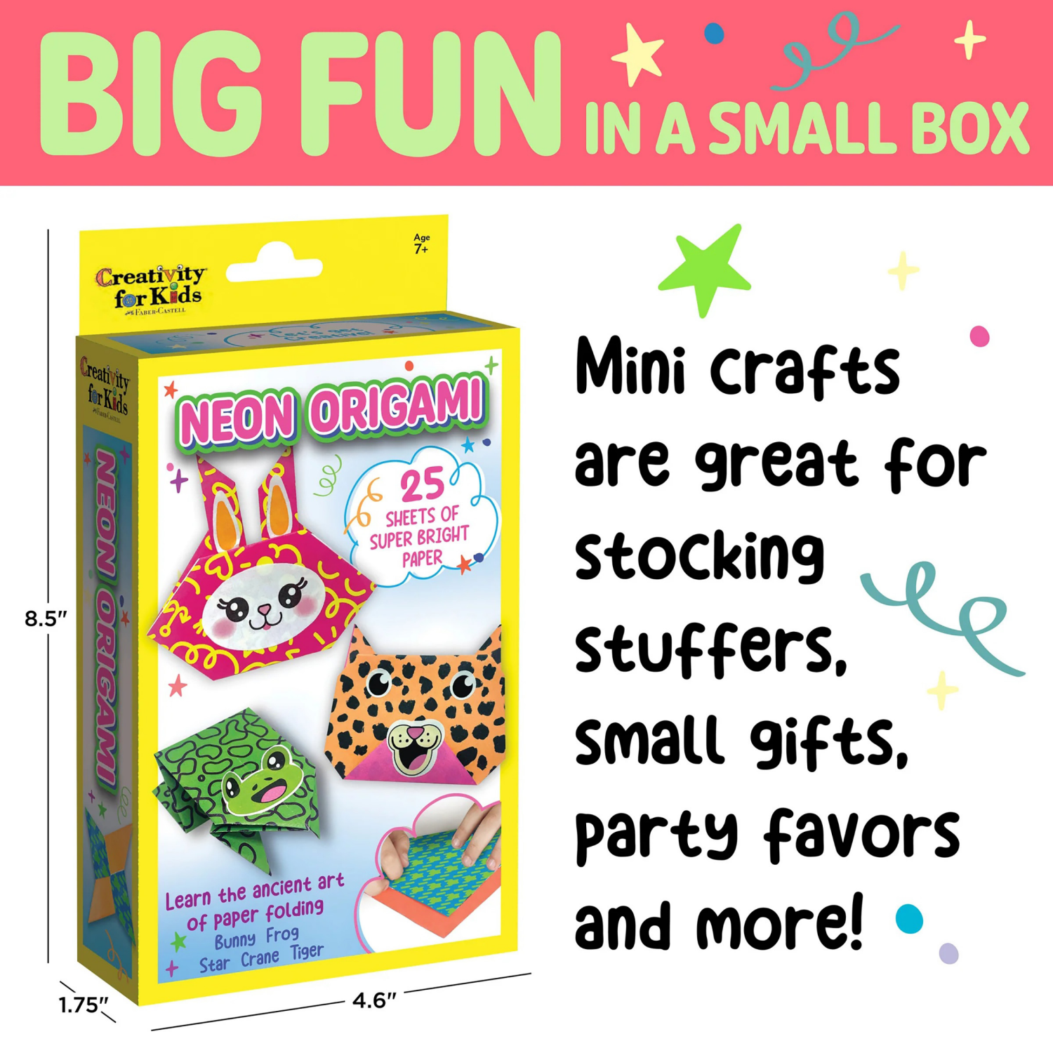 slide 2 of 8, CREATIVITY FOR KIDS Neon Origami Mini Kit, 1 ct
