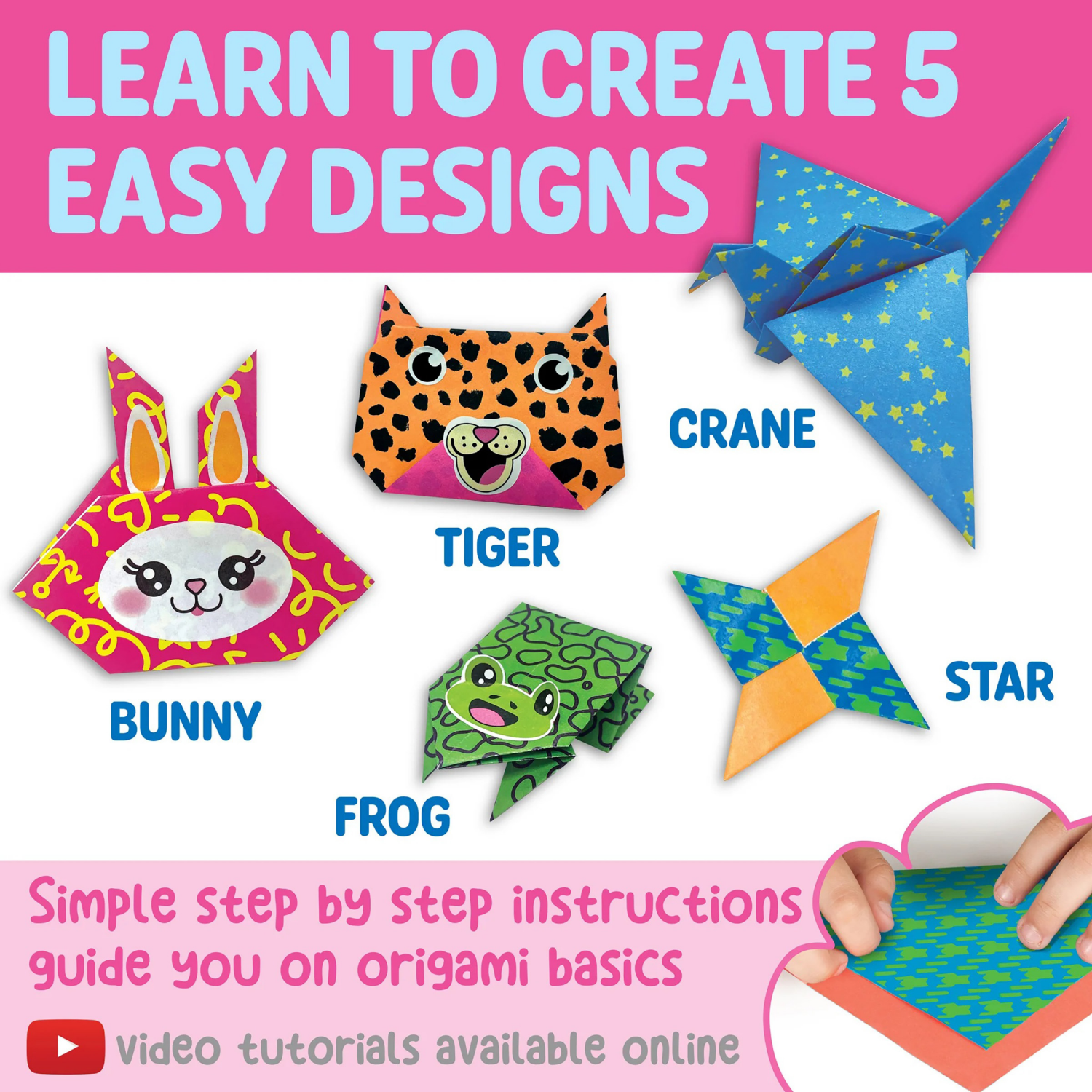 slide 3 of 8, CREATIVITY FOR KIDS Neon Origami Mini Kit, 1 ct
