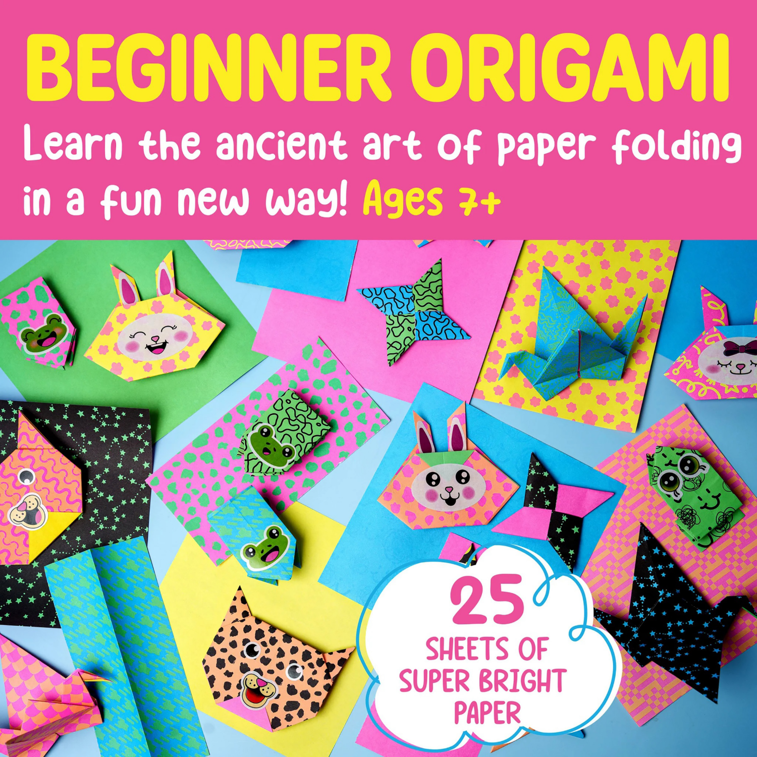 slide 5 of 8, CREATIVITY FOR KIDS Neon Origami Mini Kit, 1 ct