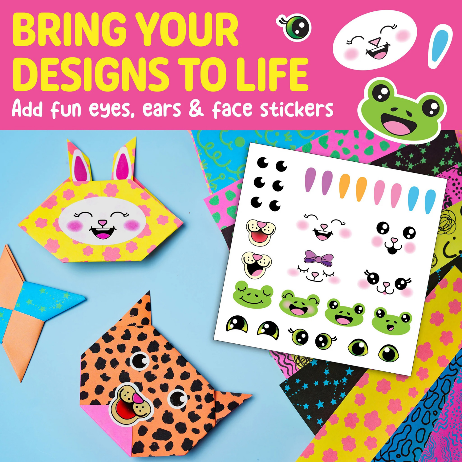 slide 6 of 8, CREATIVITY FOR KIDS Neon Origami Mini Kit, 1 ct