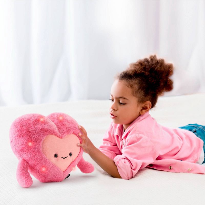 slide 2 of 7, FAO Schwarz 12" Glow Brights Plush Heart - Pink, 1 ct