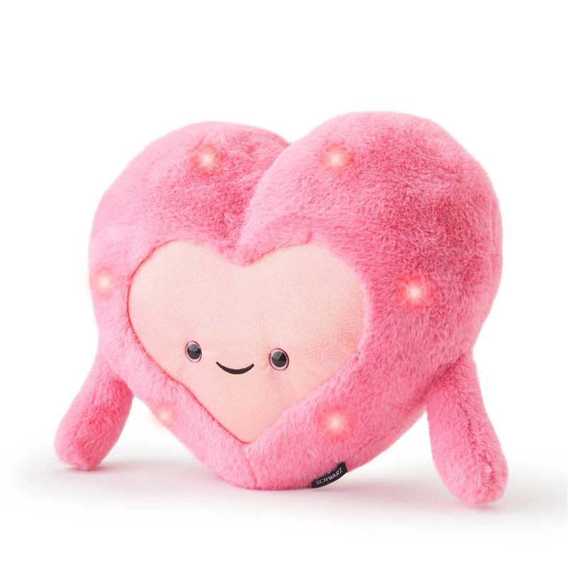 slide 4 of 7, FAO Schwarz 12" Glow Brights Plush Heart - Pink, 1 ct