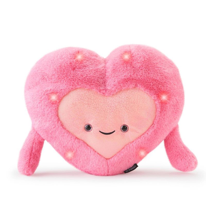 slide 5 of 7, FAO Schwarz 12" Glow Brights Plush Heart - Pink, 1 ct