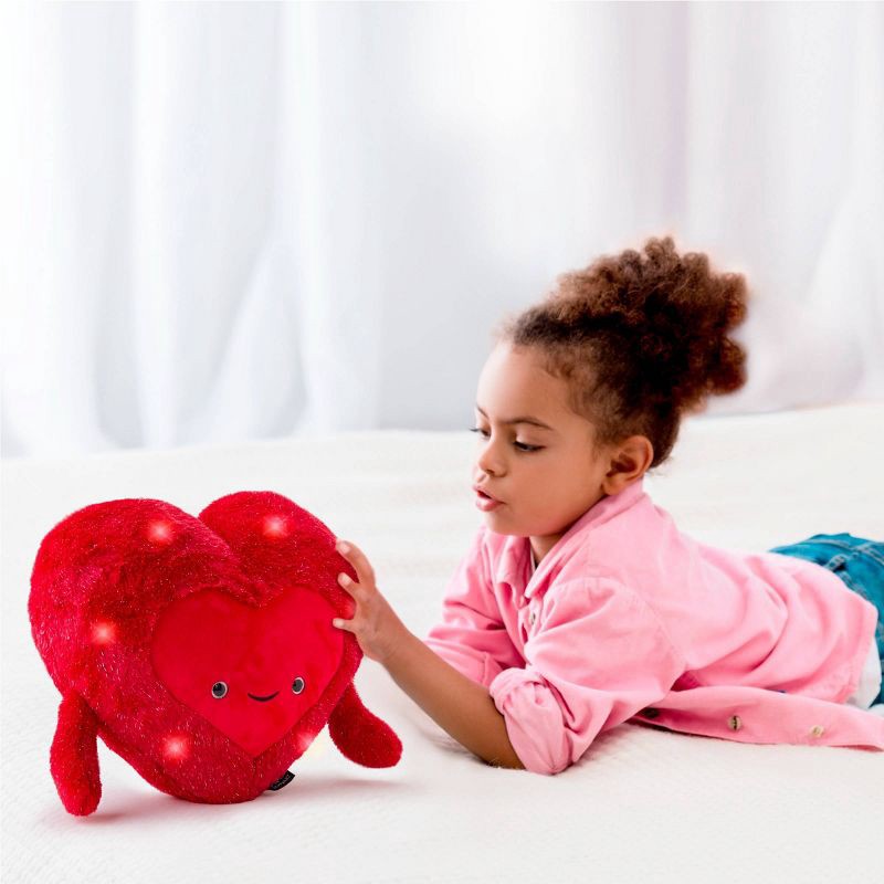 slide 2 of 7, FAO Schwarz 12" Glow Brights Plush Heart - Red, 1 ct