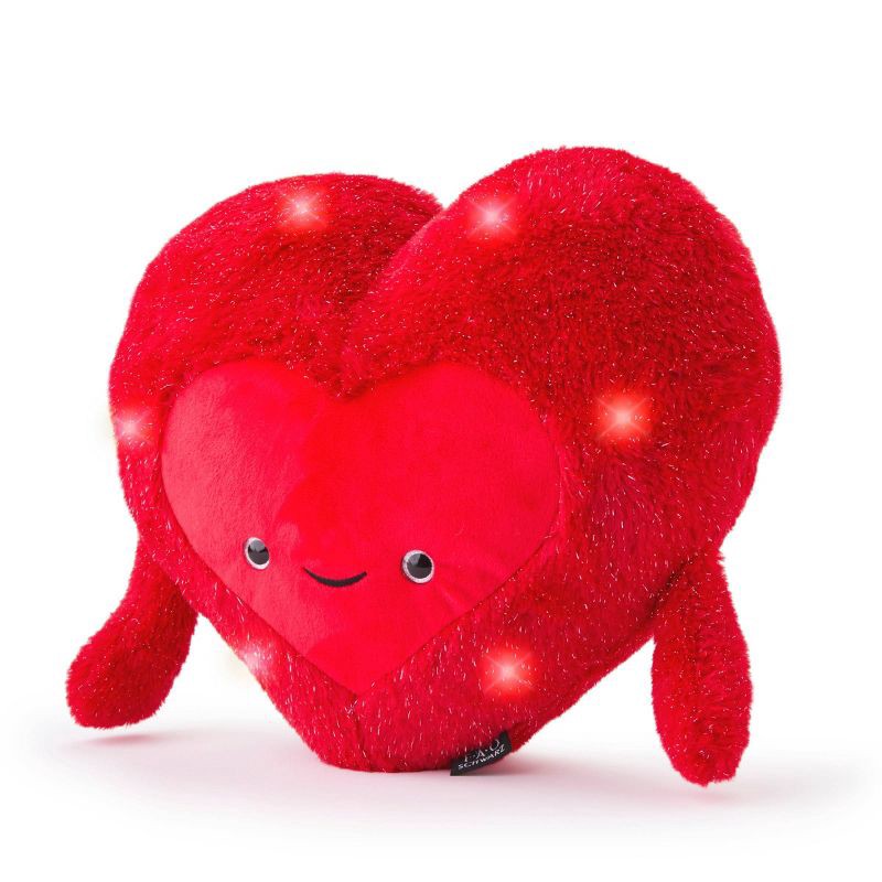 slide 4 of 7, FAO Schwarz 12" Glow Brights Plush Heart - Red, 1 ct