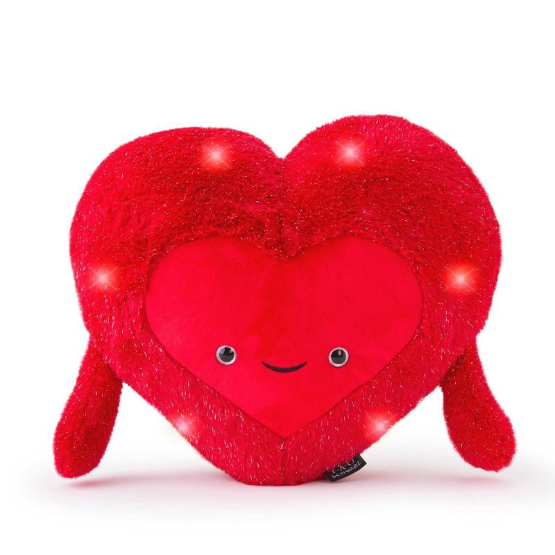 slide 5 of 7, FAO Schwarz 12" Glow Brights Plush Heart - Red, 1 ct