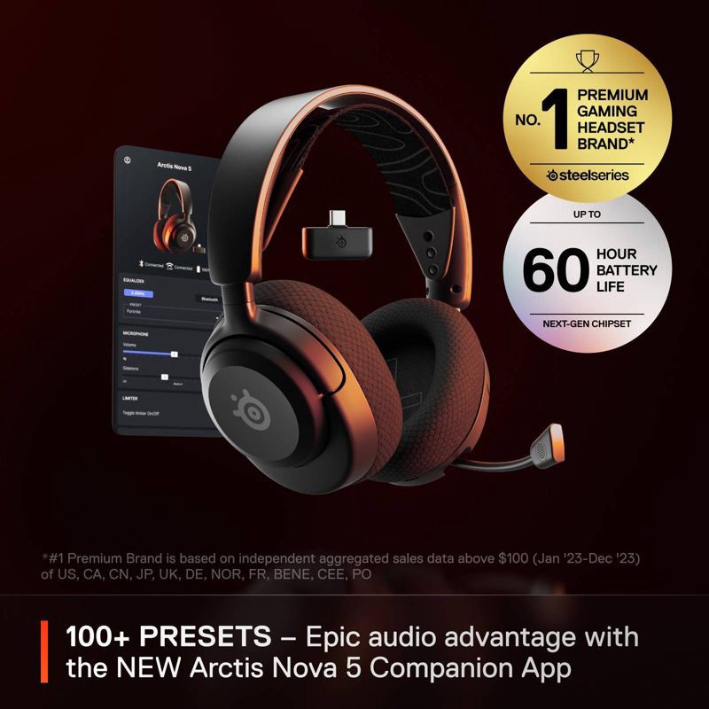 slide 2 of 12, SteelSeries Nova 5 PC Headset, 5 ct