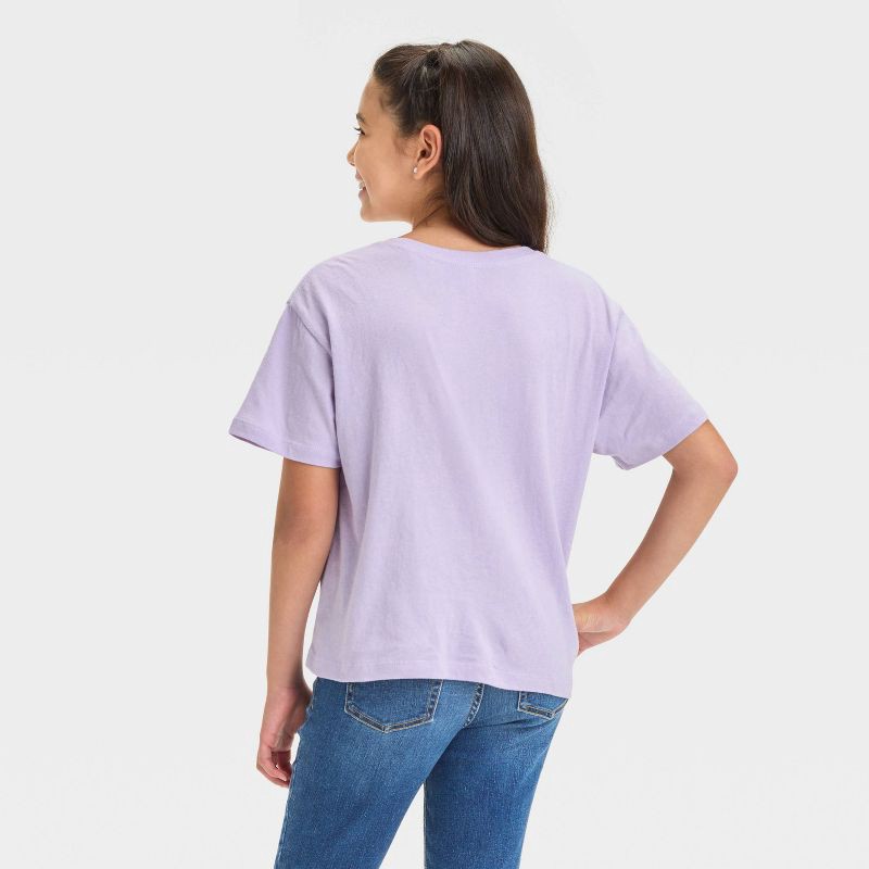 slide 3 of 4, Girls' Inside Out 2 Short Sleeve Cropped Graphic T-Shirt - Lilac Purple XS, 1 ct
