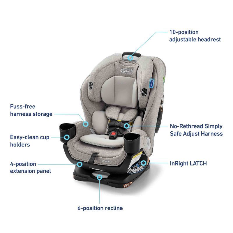 slide 7 of 7, Graco Extend2Fit 3-in-1 Convertible Car Seat - Ashten, 1 ct