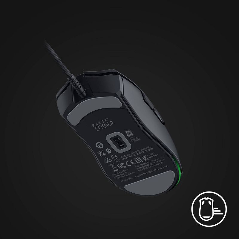 slide 7 of 9, Razer Cobra Wired Gaming Mouse with Chroma RGB Lighting and 58g Lightweight Design - Black, 58 gram