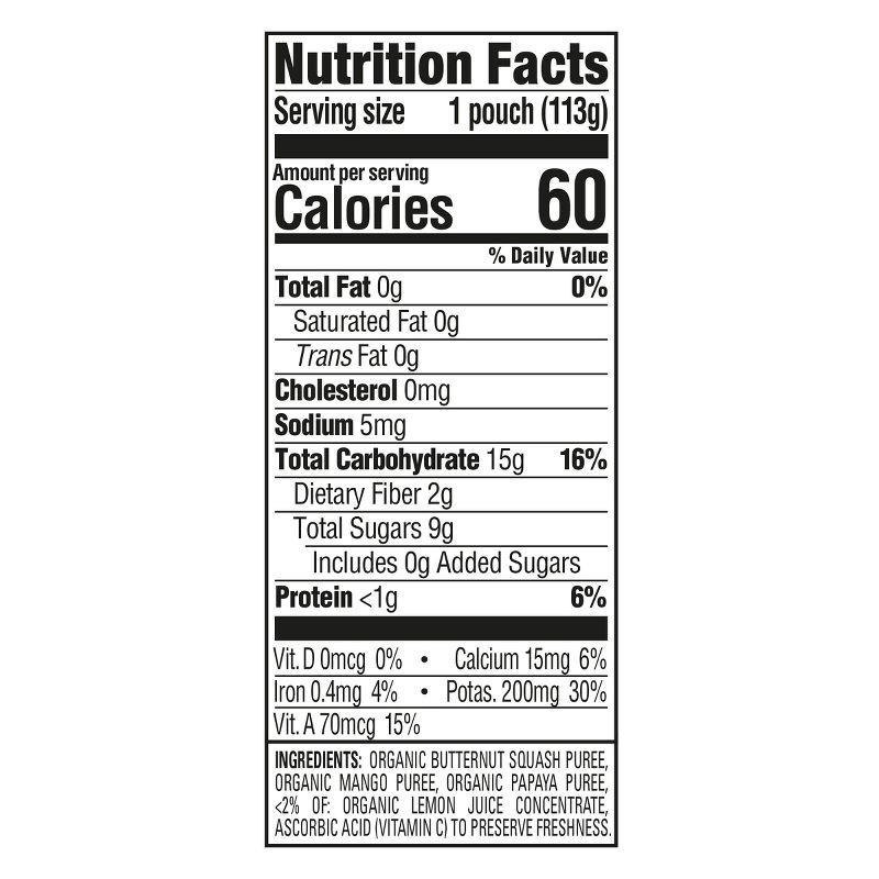 slide 6 of 7, Happy Baby Organic Squash, Mangos & Papayas Baby Food Pouch - 4oz, 4 oz