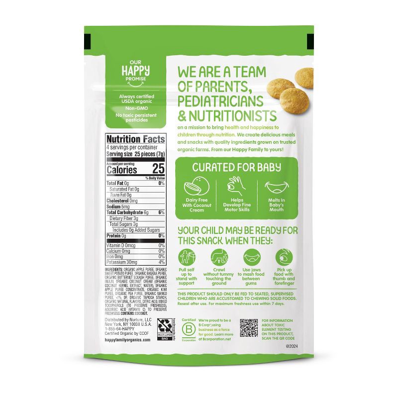 slide 9 of 9, Happy Baby HappyBaby Creamies Apple Sweet Potato and Kiwi Dried Baby Food - 1oz, 1 oz