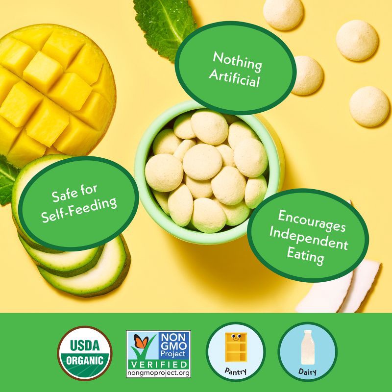 slide 4 of 9, Once Upon a Farm Organic Smooth Melts Baby Snacks - Tropical Greens - 1oz, 1 oz