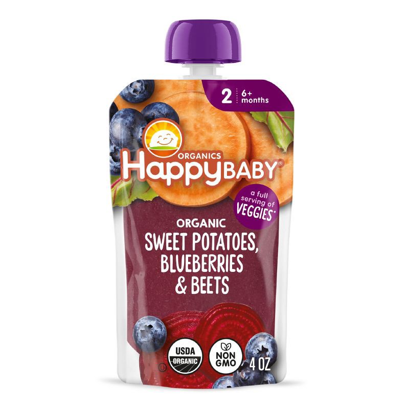 slide 4 of 6, Happy Baby HappyBaby Beet Baby Meal - Sweet Potato Blueberry - 4oz, 4 oz